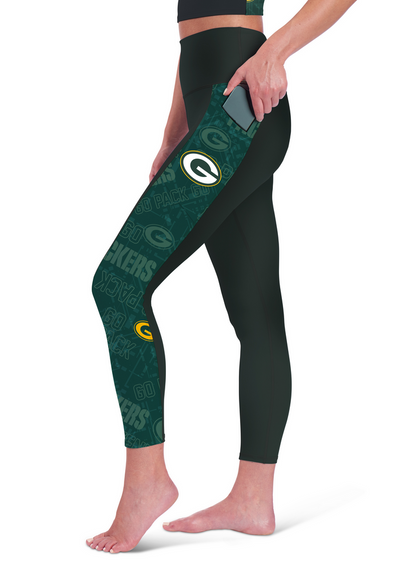 Certo By Northwest NFL Women's Green Bay Packers Assembly Leggings, Black