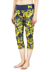 NCAA Women's Michigan Wolverines Geometric Print Capris, Navy