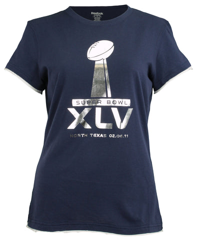 Reebok NFL Women's Super Bowl XLV Short Sleeve Tissue Tee, Medium
