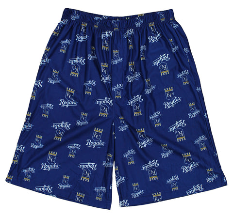Outerstuff MLB Youth Boys Kansas City Royals Team Color Printed Logo Shorts