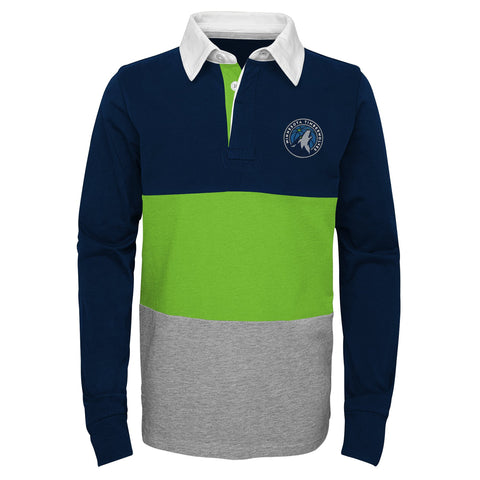 Outerstuff NBA Boys Minnesota Timberwolves State of Mind Rugby Long Sleeve Shirt