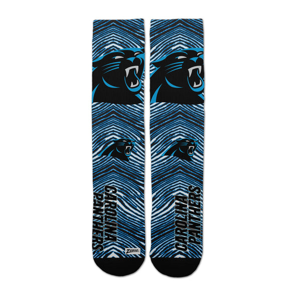 Zubaz By For Bare Feet NFL Youth Carolina Panthers Zubified Dress Socks, One Size