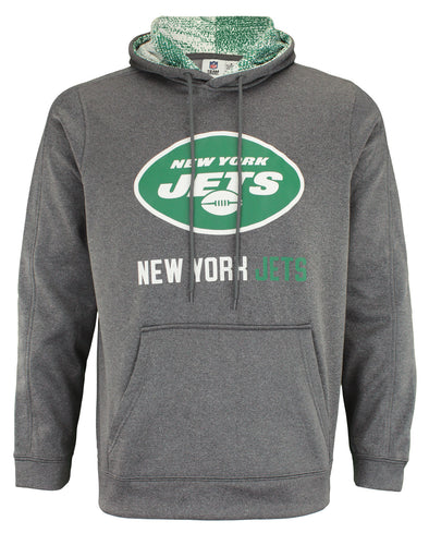 Zubaz NFL New York Jets Men's Heather Grey Fleece Hoodie