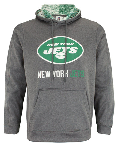 Zubaz NFL New York Jets Men's Heather Grey  Fleece Hoodie