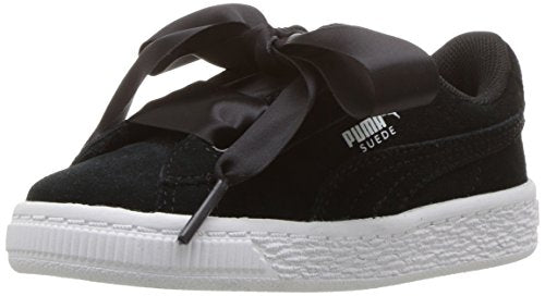PUMA Kids' Suede Heart Sneakers, Black