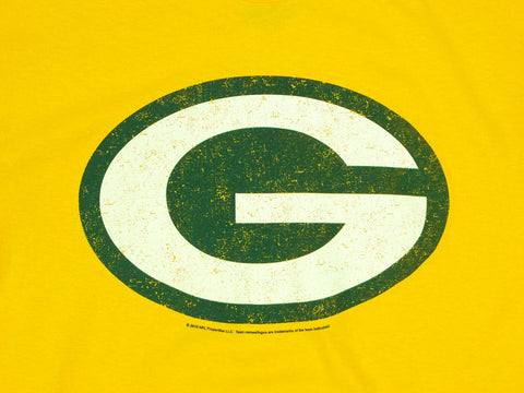 Green Bay Packers NFL Football Men's Primary Logo T-Shirt Top Tee, Gold
