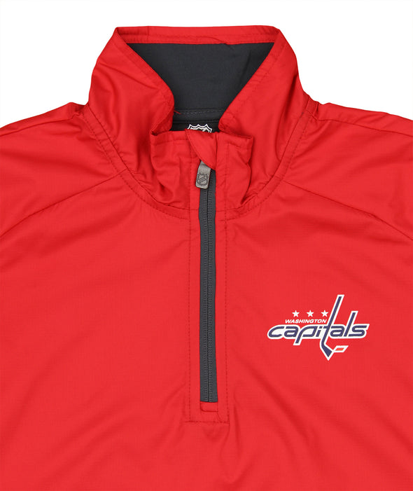 Outerstuff Washington Capitals NHL Boys' Youth (8-20) Alpha Performance 1/4 Zip Jacket, Red