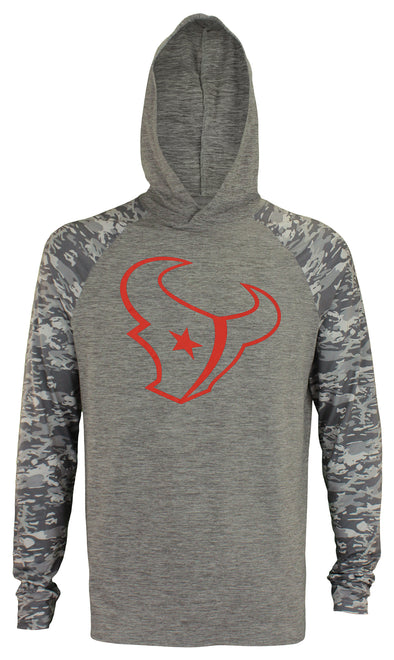 Zubaz NFL Houston Texans Lightweight Long Sleeve Space Dye Hoody
