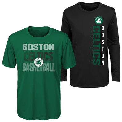 Outerstuff NBA Youth (8-20) Boston Celtics Performance Long and Short Sleeve T-Shirt Combo