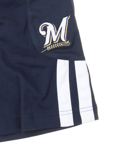 Adidas MLB Kids Milwaukee Brewers Batters Choice Shorts, Navy