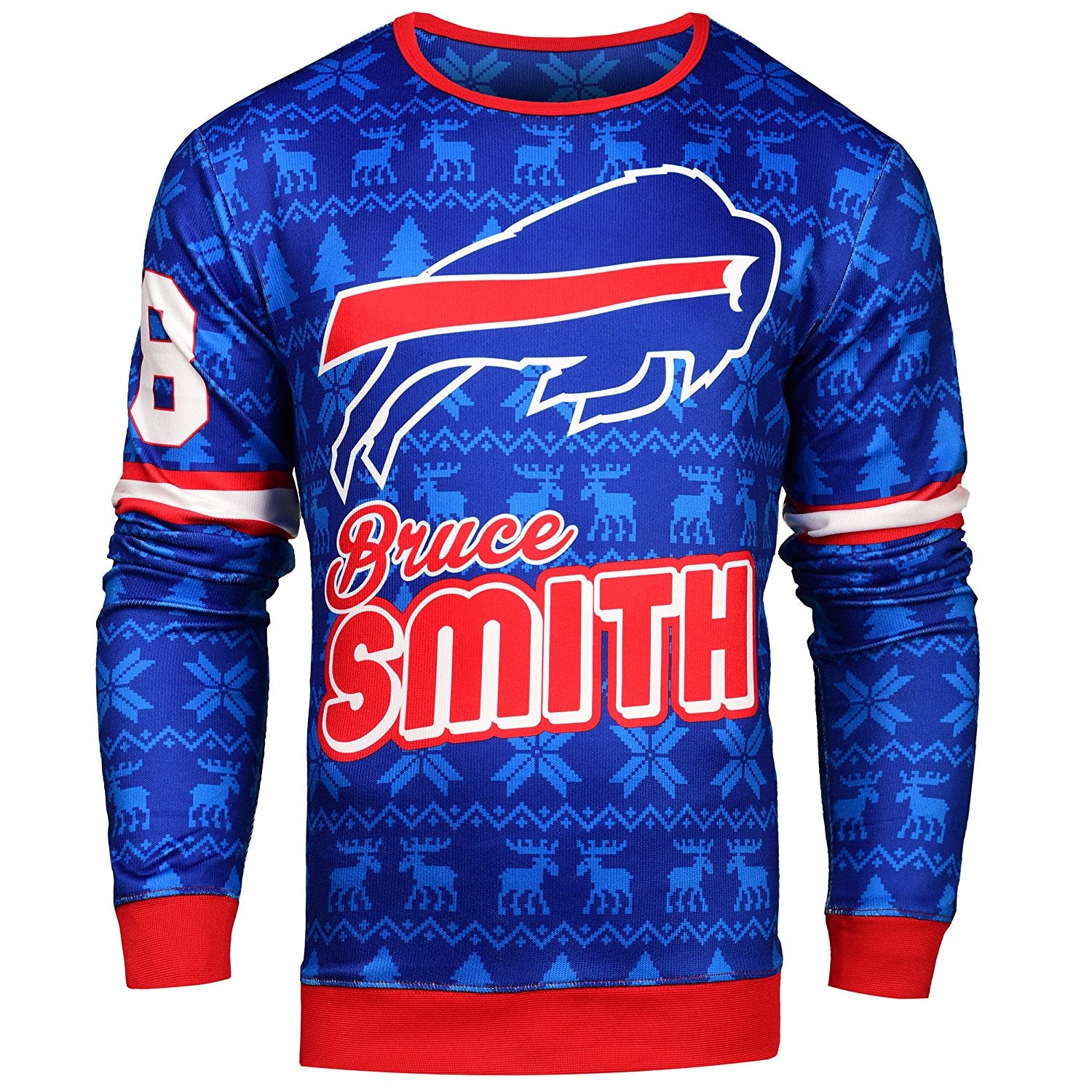 NFL Men's Buffalo Bills Bruce Smith #78 Retired Player Ugly Sweater