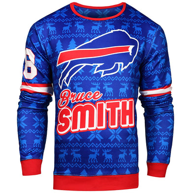 NFL Men's Buffalo Bills Bruce Smith #78 Retired Player Ugly Sweater