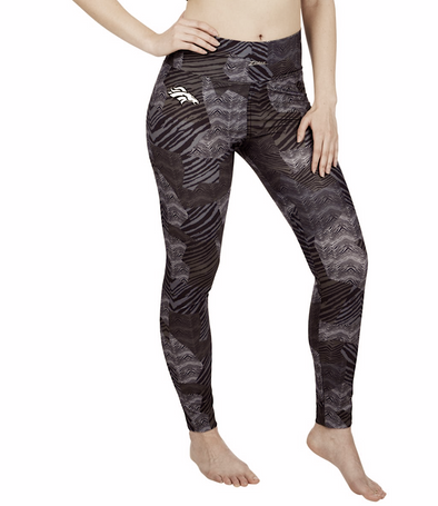 Zubaz Women's Denver Broncos Tonal Black Patchwork Zebra Legging