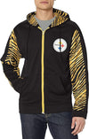 Zubaz Men's Pittsburgh Steelers Team Color Zebra Accent Full Zip Hoodie