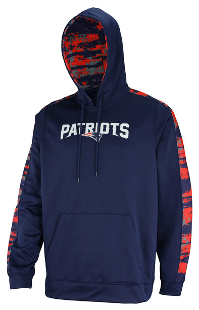 Zubaz NFL Men's New England Patriots  Hoodie w/ Oxide Sleeves