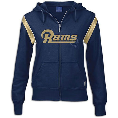 St Louis Rams Women's NFL "Headliner" Zipped Hoodie, Hooded Jacket, Navy