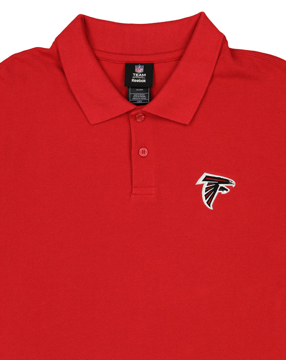 Reebok Mens NFL Atlanta Falcons Short Sleeve Polo Shirt, Red