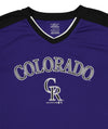 Outerstuff Colorado Rockies MLB Boy's Youth (4-18) Short Sleeve Pin-Dot Tee, Purple