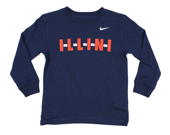 Nike NCAA Kids Illinois Fighting Illini Long Sleeve Local Tee, Navy