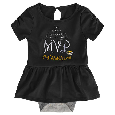 Outerstuff NCAA Infant Girls Missouri Tigers MVP Creeper, Bib & Bootie Set