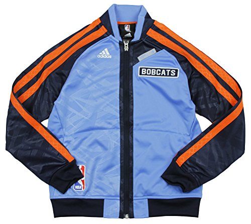 Adidas NBA Youth Boy's Charlotte Bobcats on The Court Warm Up Jacket, Blue