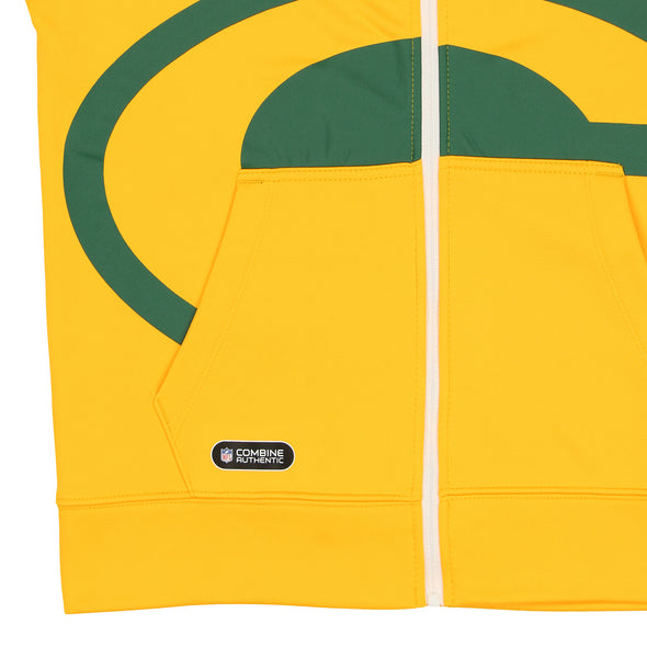 Outerstuff NFL Men's Green Bay Packers Drill Performance Full Zip Hoodie