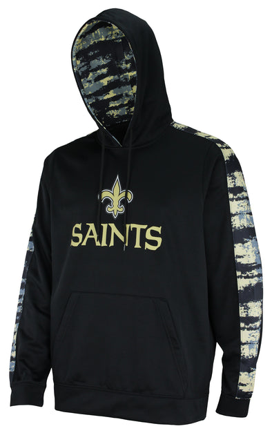 Zubaz NFL Men's New Orleans Saints Hoodie w/ Oxide Sleeves