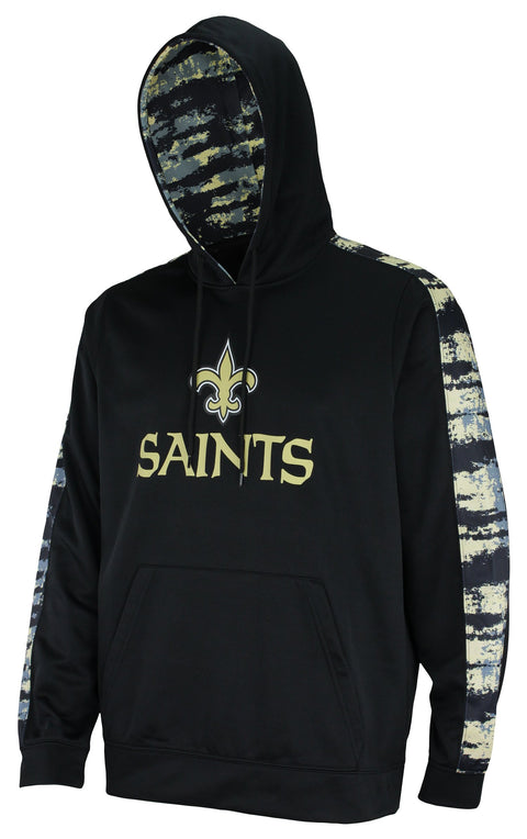Zubaz NFL Men's New Orleans Saints  Hoodie w/ Oxide Sleeves