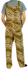 Zubaz NFL Men's Pittsburgh Steelers Zebra Printed Team Bib Overalls