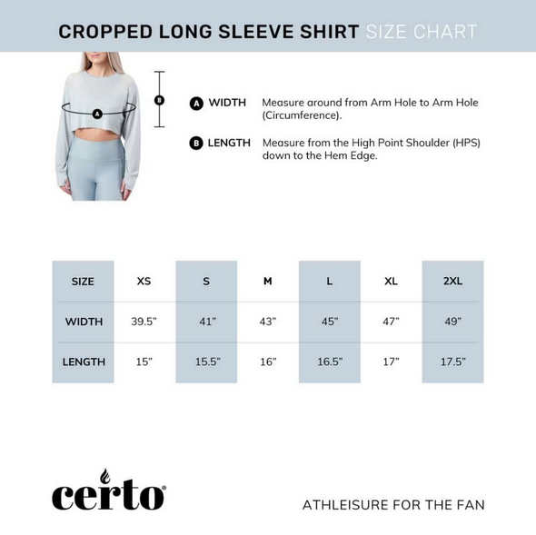 Certo By Northwest NFL Women's Denver Broncos Central Long Sleeve Crop Top, Navy