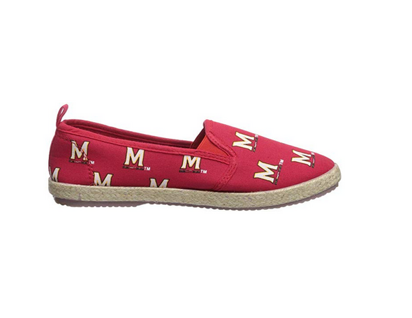 FOCO NCAA Women's Maryland Terrapins Espadrille Canvas Slip On Shoe