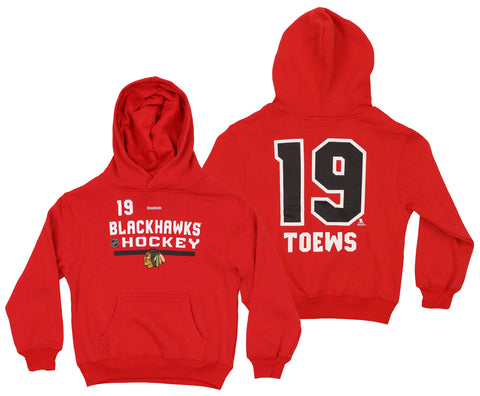 Reebok NHL Kids Chicago Blackhawks Jonathan Towes #19 Freeze Hoodie, Red