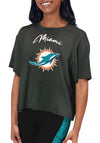 Certo By Northwest NFL Women's Miami Dolphins Turnout Cropped T-Shirt