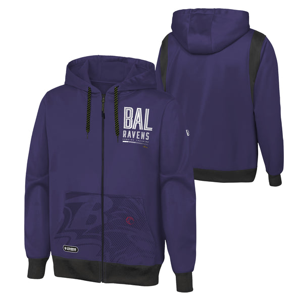 Outerstuff NFL Men's Baltimore Ravens Drop Back Performance Fleece Hoodie