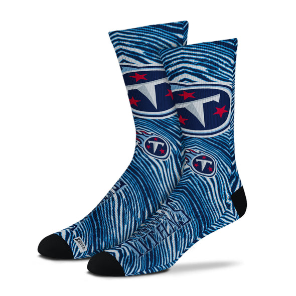 Zubaz By For Bare Feet NFL Adults Unisex Tennessee Titans Zubified Dress Socks, Large