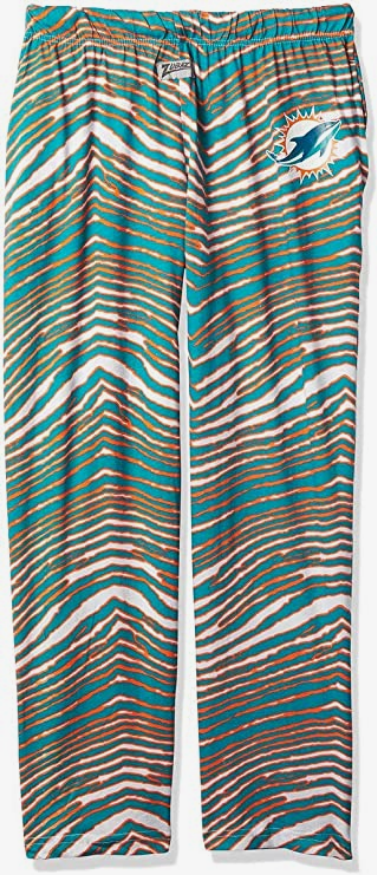 Zubaz Miami Dolphins NFL Men's Zebra Left Hip Logo Lounge Pant