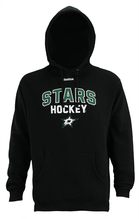 Reebok NHL Men's Dallas Stars Logo Crest Basic Pullover Fleece Hoodie