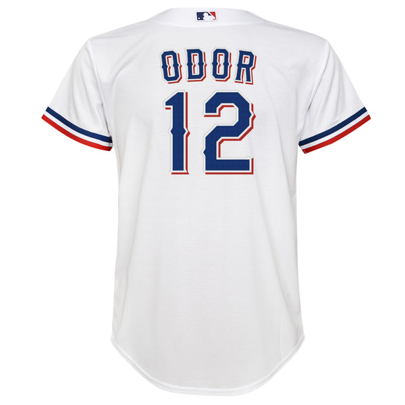 Nike MLB Boys Youth Rougned Odor Texas Rangers #12 Home Twill Finished Jersey