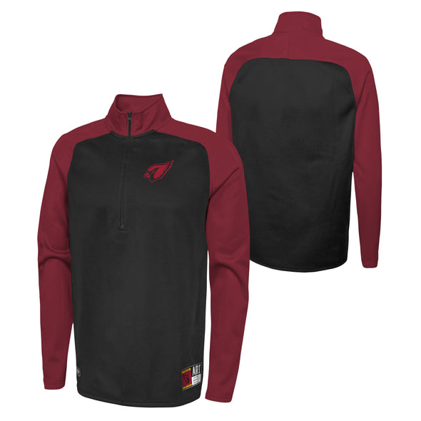 Outerstuff NFL Men's Arizona Cardinals O-Line Performance 1/4 Zip Fleece Top