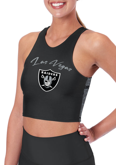 Certo By Northwest NFL Women's Las Vegas Raiders Crosstown Midi Bra, Black