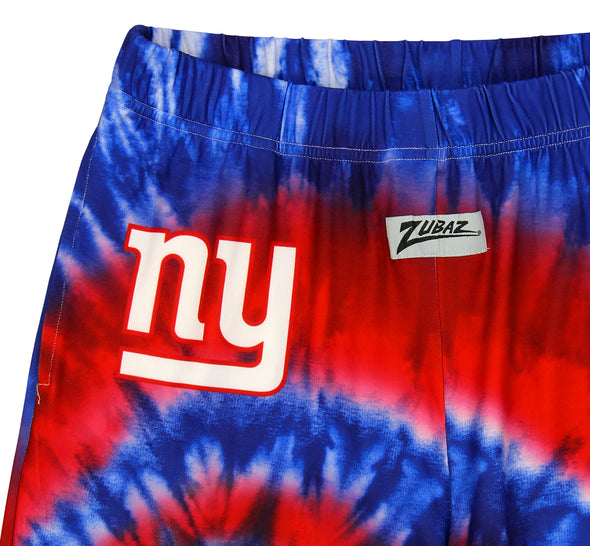 Zubaz New York Giants NFL Men's Tie Dye Team Colors Lounge Pants, Blue/Red
