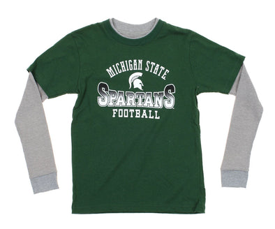 NCAA Youth Michigan State Spartans Faux Layer Long Sleeve Tee