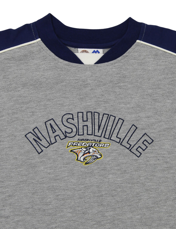 Mighty Mac Nashville Predators NHL Big Boys Youth Short Sleeve Mesh Knit Shirt, Grey (Large 16-18)