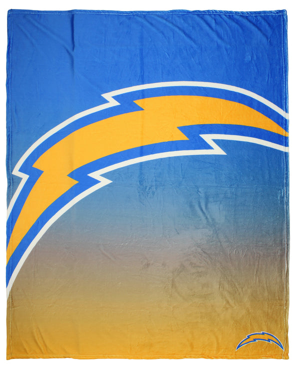 FOCO NFL Los Angeles Chargers Gradient Micro Raschel Throw Blanket, 50 x 60