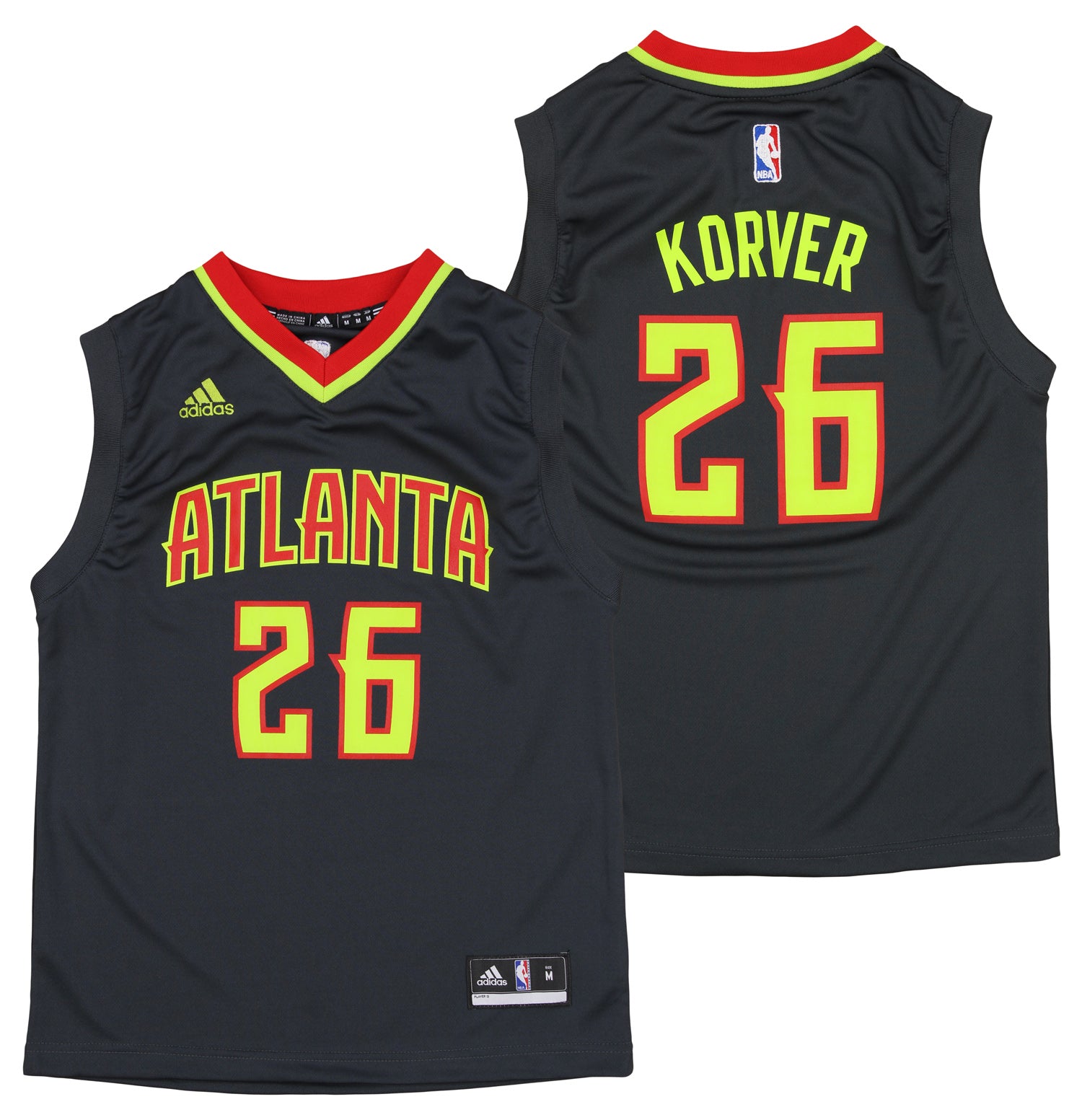 Youth Adidas Kyle Korver Charcoal Atlanta Hawks Replica Jersey