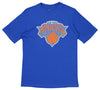 FISLL NBA Men's New York Knicks Team Color, Name and Logo Premium T-Shirt