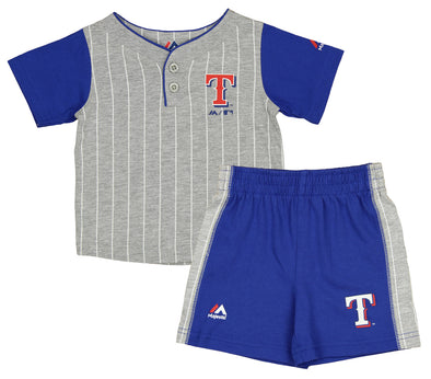 Outerstuff MLB Infants Texas Rangers Batter Up Shirt & Shorts Set