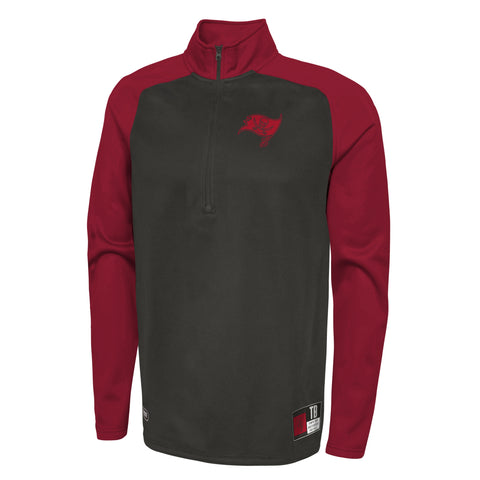 Outerstuff NFL Men's Tampa Bay Buccaneers O-Line Performance 1/4 Zip Fleece Top