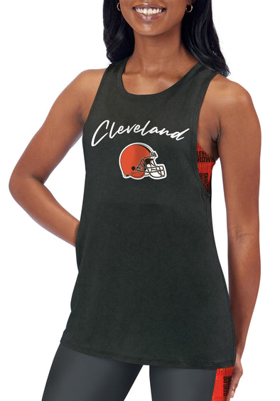 Certo By Northwest NFL Women's Cleveland Browns Outline Tank Top, Charcoal