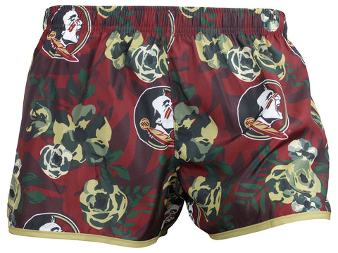 FOCO NCAA Women's Florida State Seminoles Floral Running Shorts